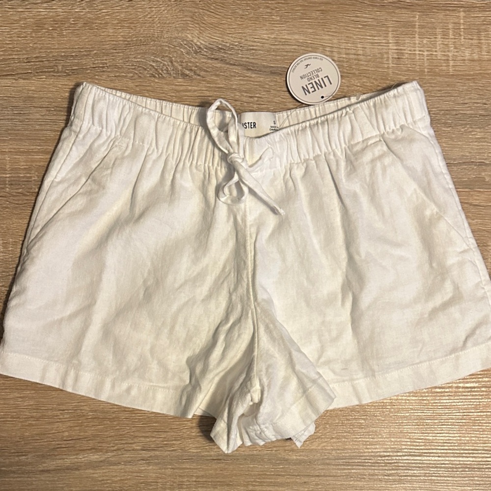 Hollister White Linen Shorts